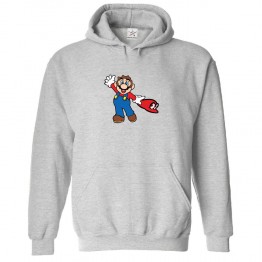 Super Mushroom Plumber Character Classic Unisex Kids and Adults Pullover Hoodie for Video Game Lovers